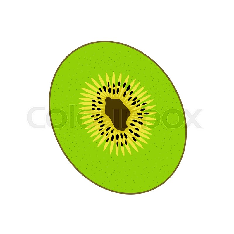 800x800 Cut Of The Sweet, Ripe, Tasty And Fragrant Kiwi. Vector