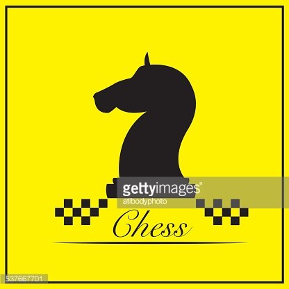 416x416 The Knight Chess Piece On Yellow Background Vector Illustration