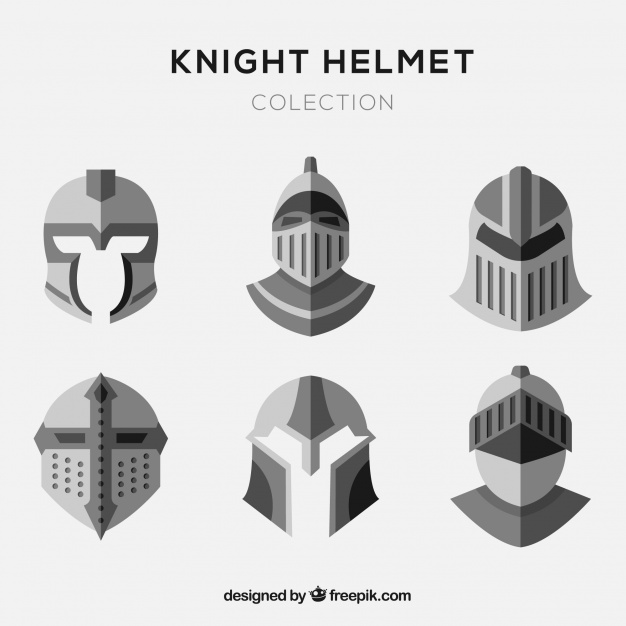 626x626 Set Of Flat Knight Helmets Vector Free Download