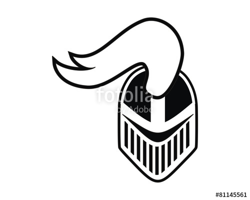 500x400 Knight Hero Gladiator Black Armor Emblem Logo Vector Stock Image