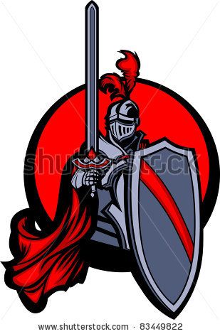 309x470 Medieval Knight With Sword And Shield Vector Image