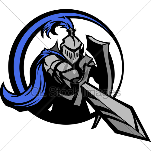 500x500 Medieval Knight With Sword And Shield Vector Mascot Gl Stock Images