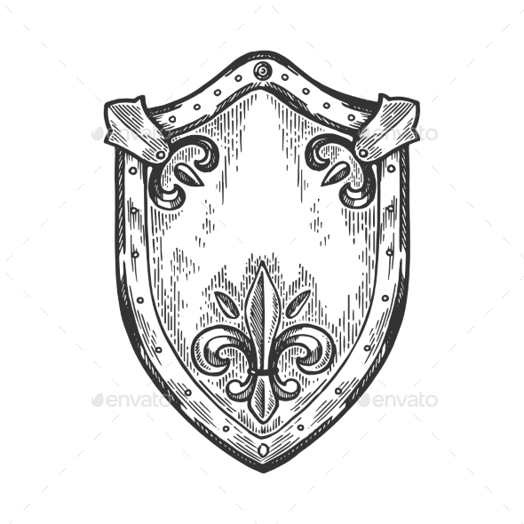 590x590 Ancient Knight Shield Engraving Vector By Alexanderpokusay