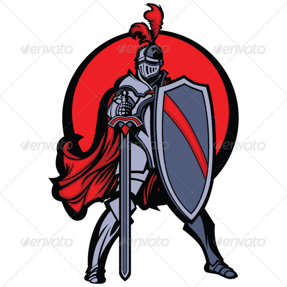 590x590 Knight Mascot With Sword And Shield Vector Image By Chromaco