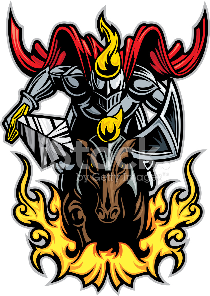 727x1024 Knight Charging On Horse Stock Vector