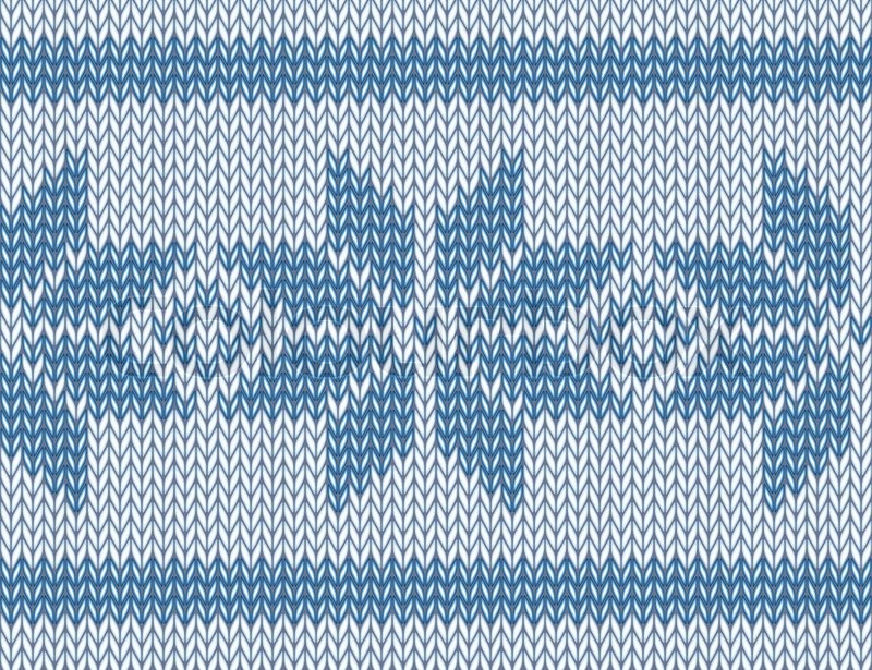 800x615 Seamless Knitted Pattern With Blue Snowflakes Vector Illustration