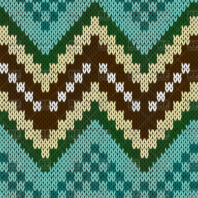 800x800 Seamless Zigzag Knitting Pattern In Turquoise, Brown, Green And