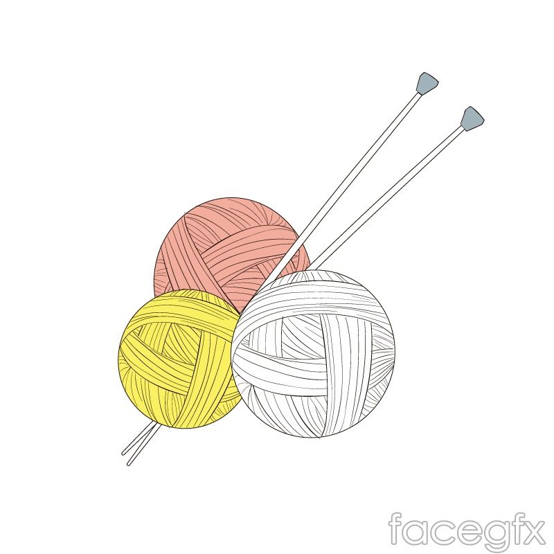 800x800 Yarn And Knitting Needles Vector Sewing Yarns