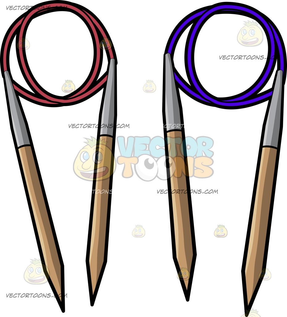 929x1024 Circular Knitting Needles Clipart By Vector Toons