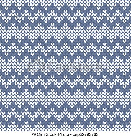 450x470 Tile Blue And White Knitting Vector Pattern Or Winter Background.