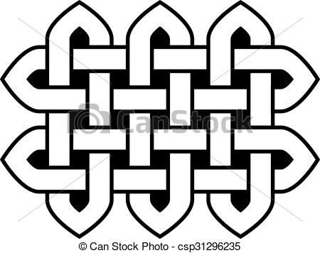 450x356 Celtic Knot Vector Illustration (Pointed Corners, Black And White