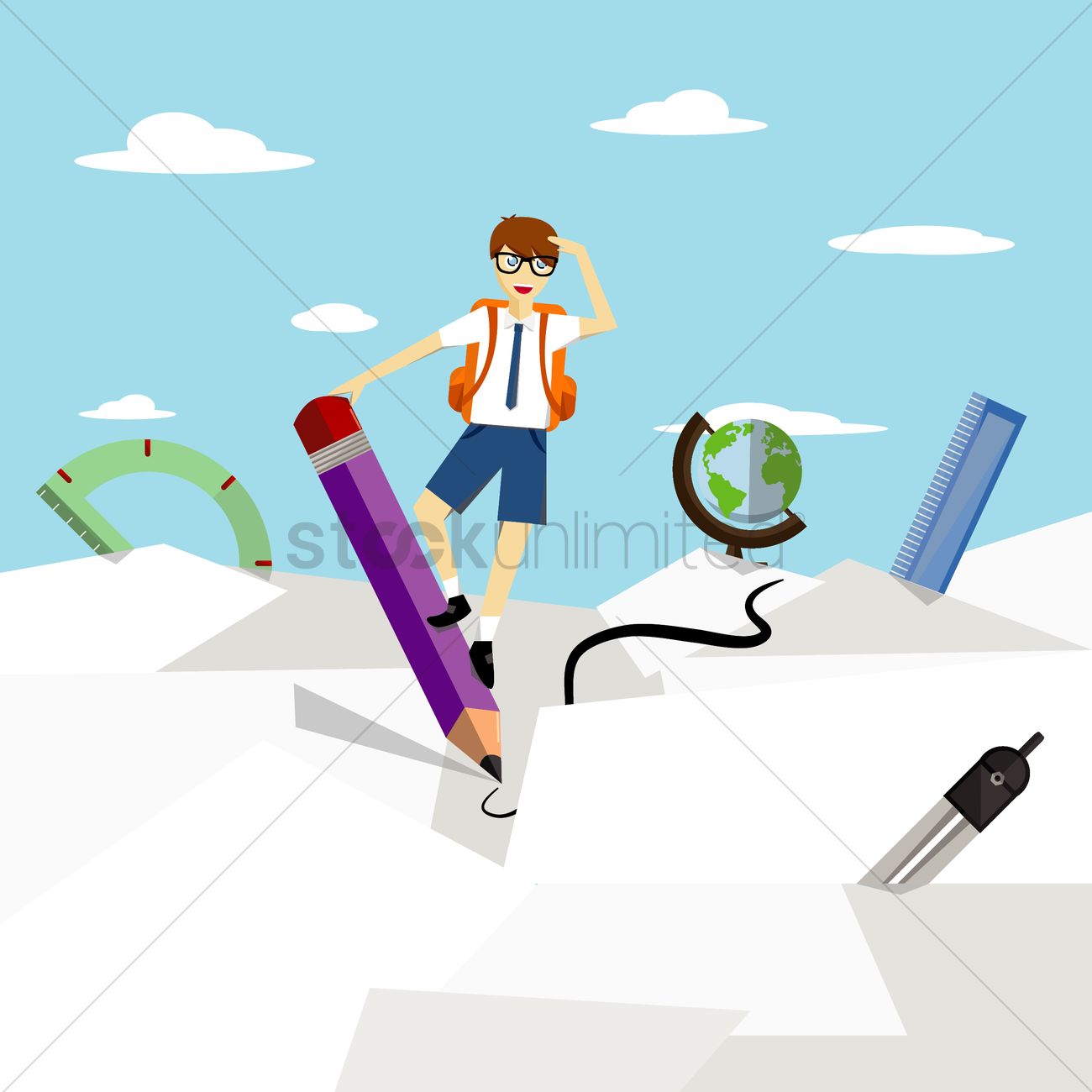 1300x1300 Student Searching For Knowledge Vector Image