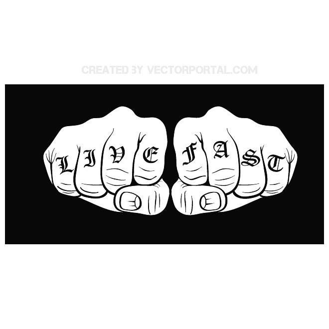 660x660 Live Fast Knuckle Tattoo Vector