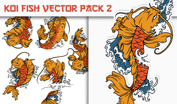 680x400 Koi Fish Vector Pack 2