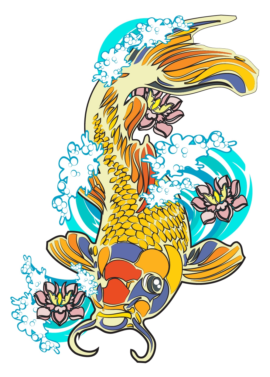 889x1240 Koifish Free Vector 4vector