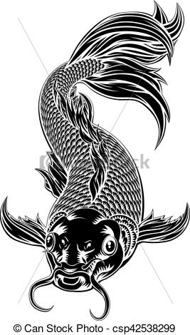 267x470 Koi Carp Clipart Vector