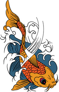 194x300 Vector Koi Fish Royalty Free Stock Image