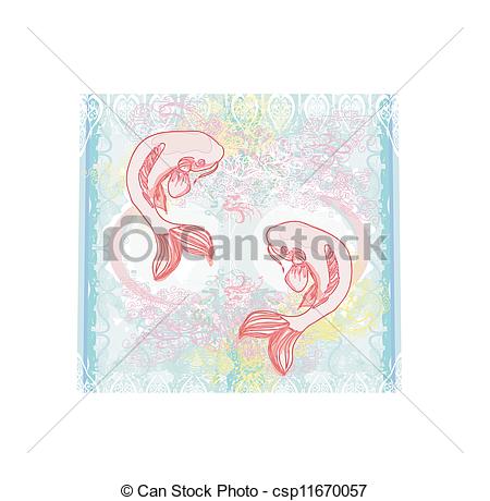 450x460 Japanese Koi Vector Background .
