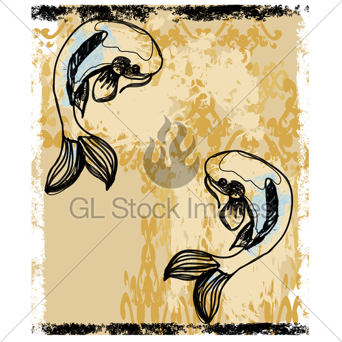 500x500 Japanese Koi Vector Background Gl Stock Images