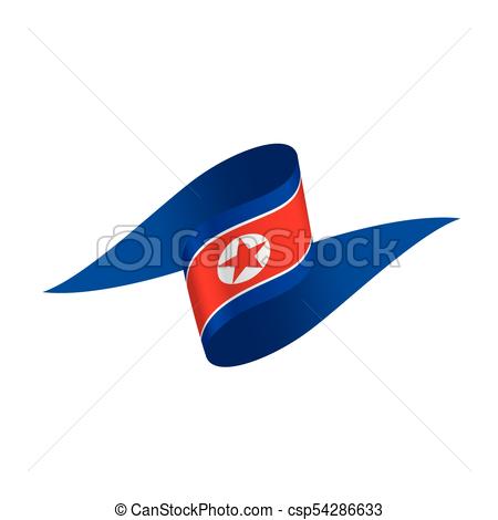 450x470 North Korea Flag, Vector Illustration On A White Background.