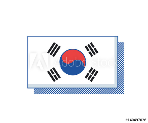 500x417 South Korea Flag Vector. Trendy Design