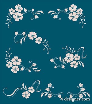 300x338 4 Designer Korean Pattern Background Vector Material Series 34