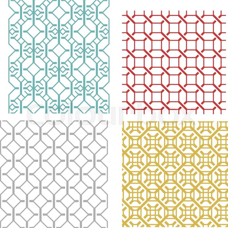 798x800 Set Of Geometric Seamless Weave Line Pattern And Texture In Modern
