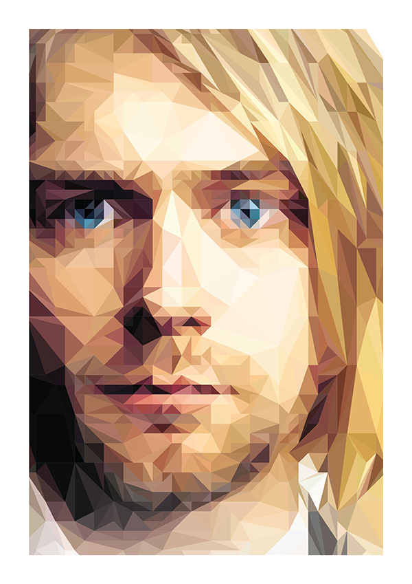 600x849 Kurt Cobain Low Poly Illustration On Student Show