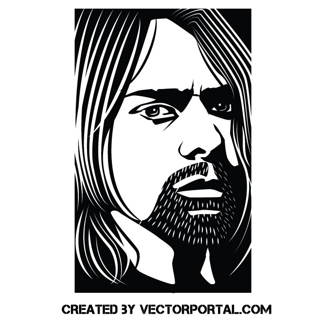 660x660 Musician Kurt Cobain Vector Image