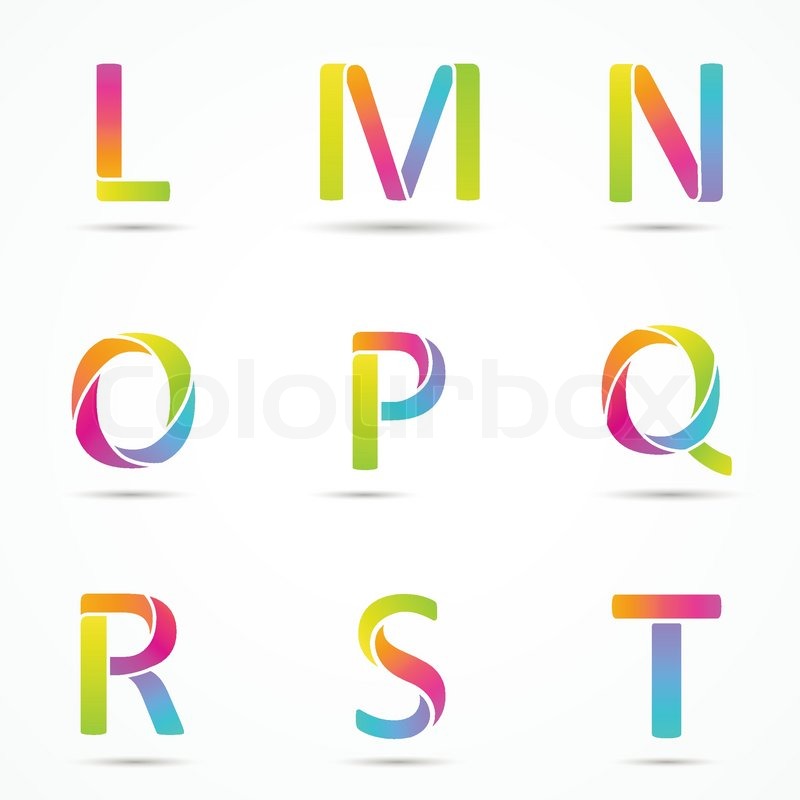 800x800 Logo Letters L, M, N, O, P, Q, R, S, T Company Vector Design