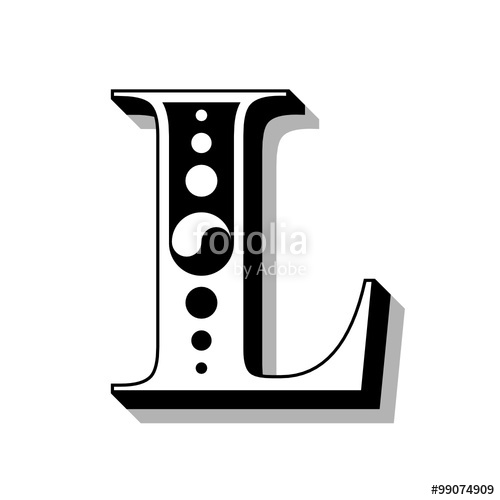 500x500 Classic Vintage Font, Letter L, Vector. Stock Image And Royalty