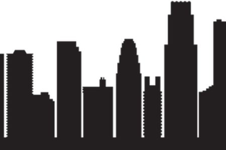 450x300 Vector Skyscraper Skyline Downtown Los Angeles ~ Frames