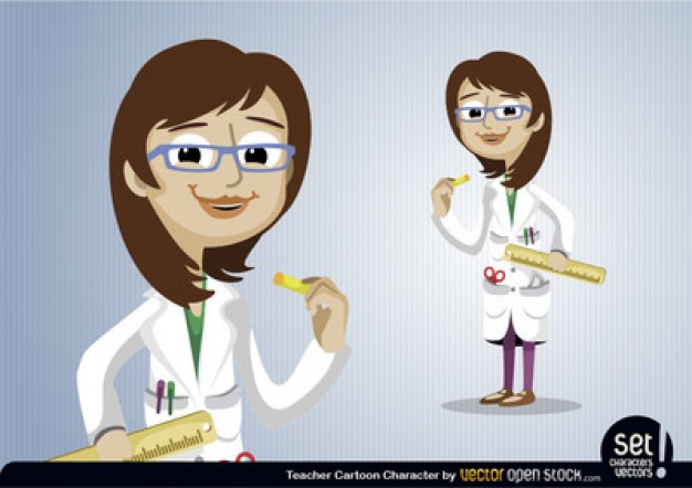 626x442 Female Teacher With Lab Coat Vector Free Download