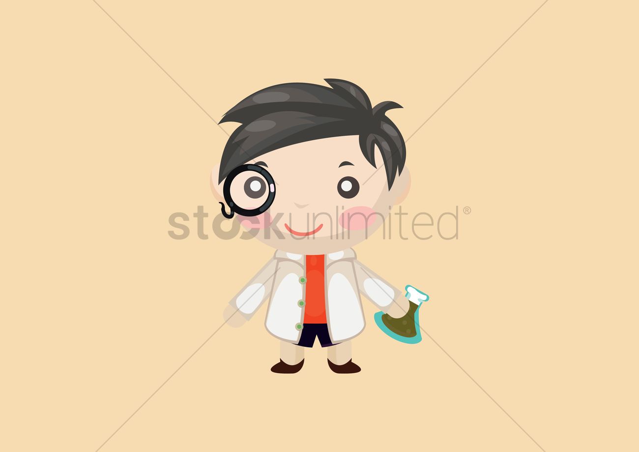 1300x919 Boy In Lab Coat Vector Image
