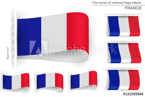 500x334 National State Flag Of France Sewn Clothing Label Tag Vector