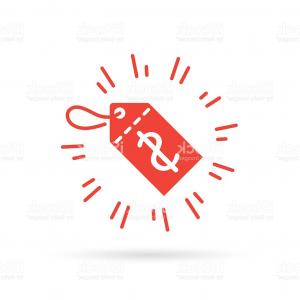 300x300 Red Discount Label Icon With Dollar Price Symbol Sale Tag Gm
