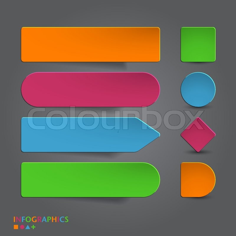 800x800 Abstract Infographics Banner, Label, Tag Designs Template. Vector
