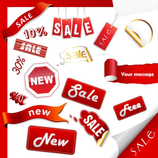 600x600 Exquisite Label Stickers Vector 01 Free Download