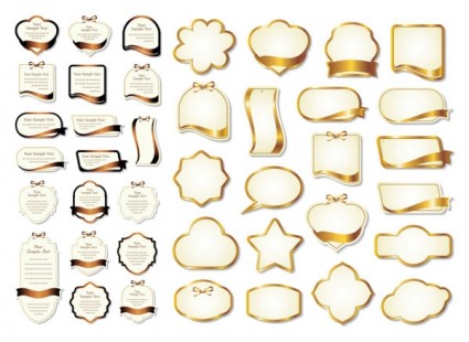 425x310 Gold Ribbon Label Vector