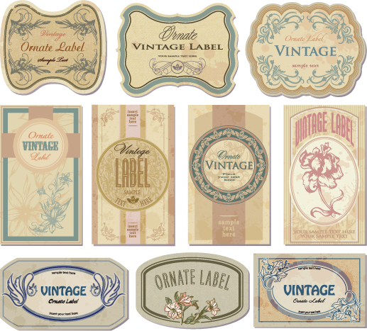517x467 Nostalgic European Label Vector Free Vector 4vector