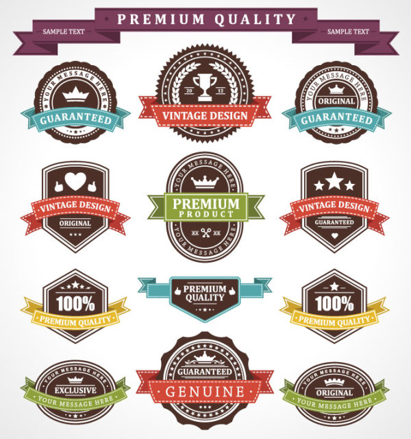 600x640 Set Of Vintage Business Labels Vector 02 Free Download