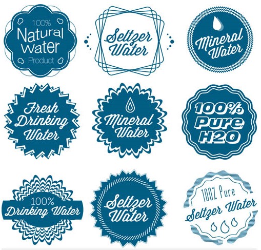 509x487 Stylish Water Labels Vector Ai Format Free Vector Download
