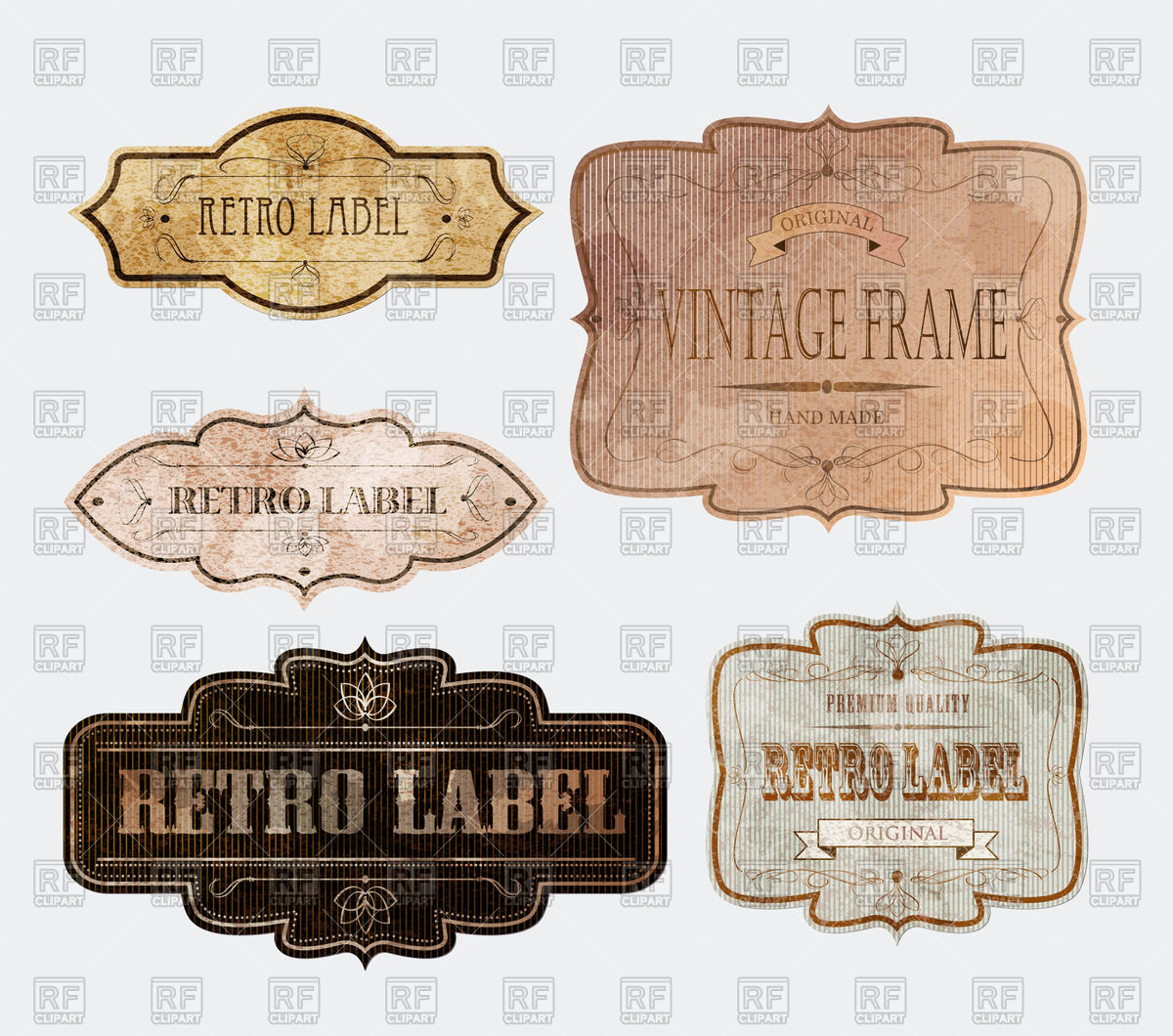 1200x1060 Different Vintage Labels Vector Image Vector Artwork Of Design