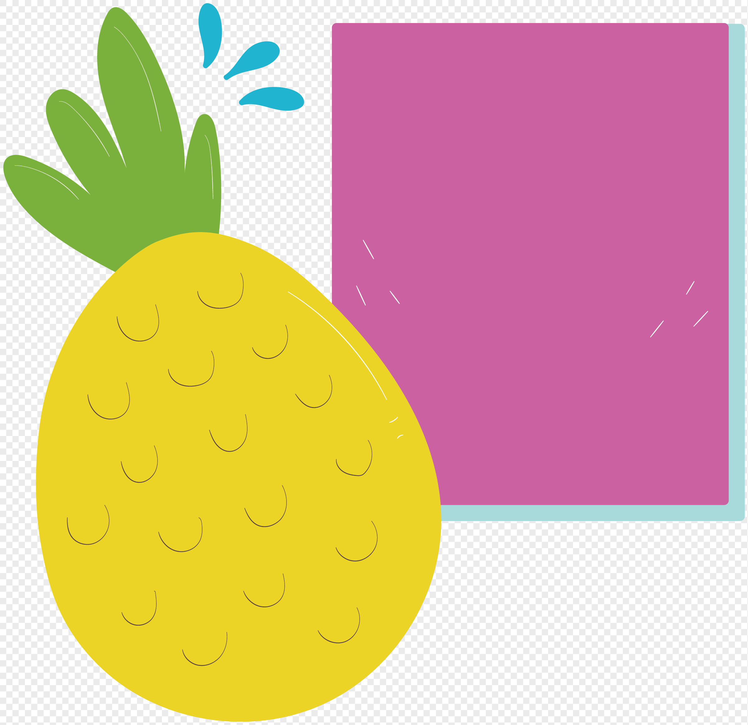 2402x2328 Pineapple Label Vector Material Png Image Picture Free Download