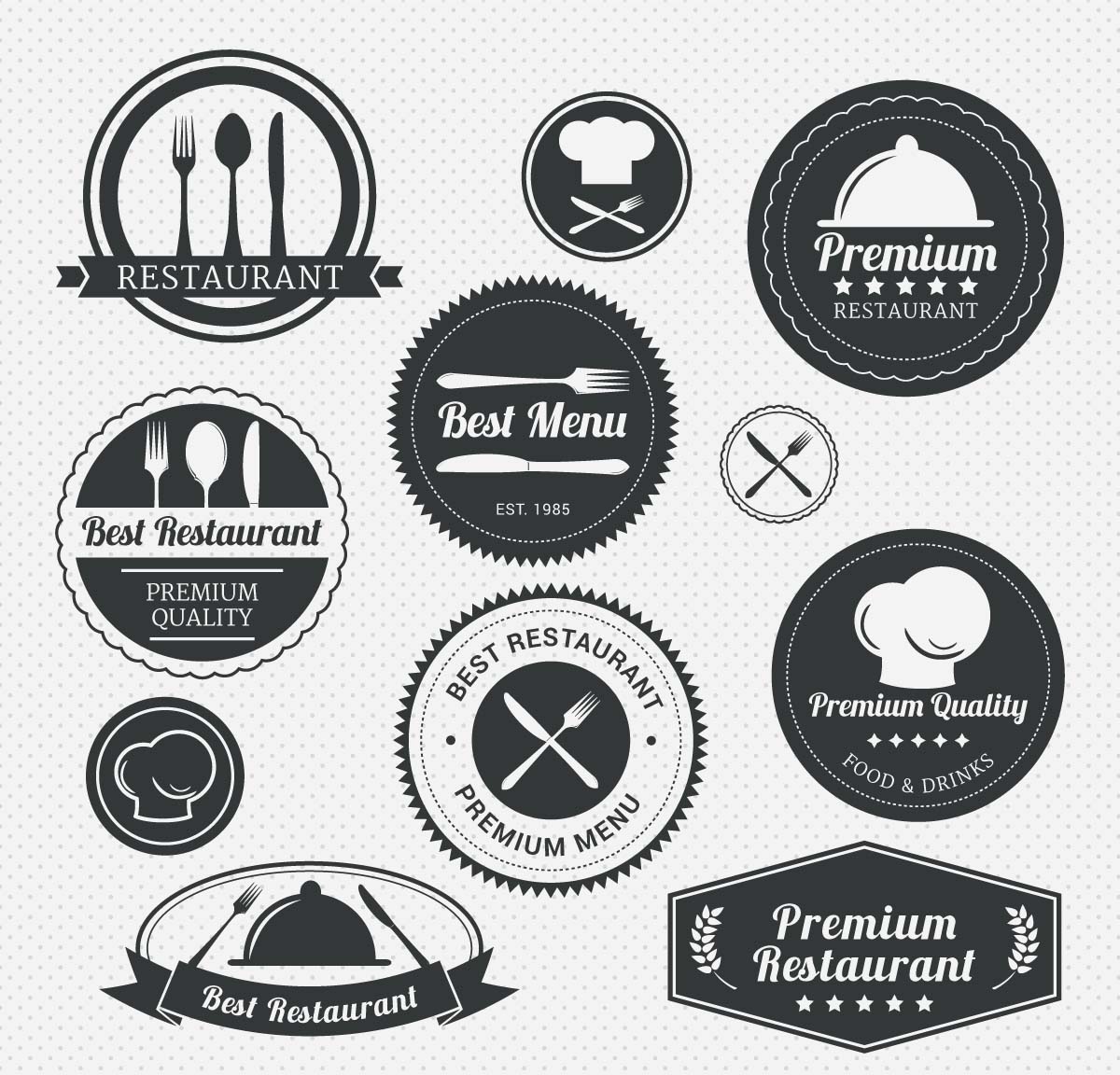 1200x1152 Premium Restaurant Menu Label Set Free Download