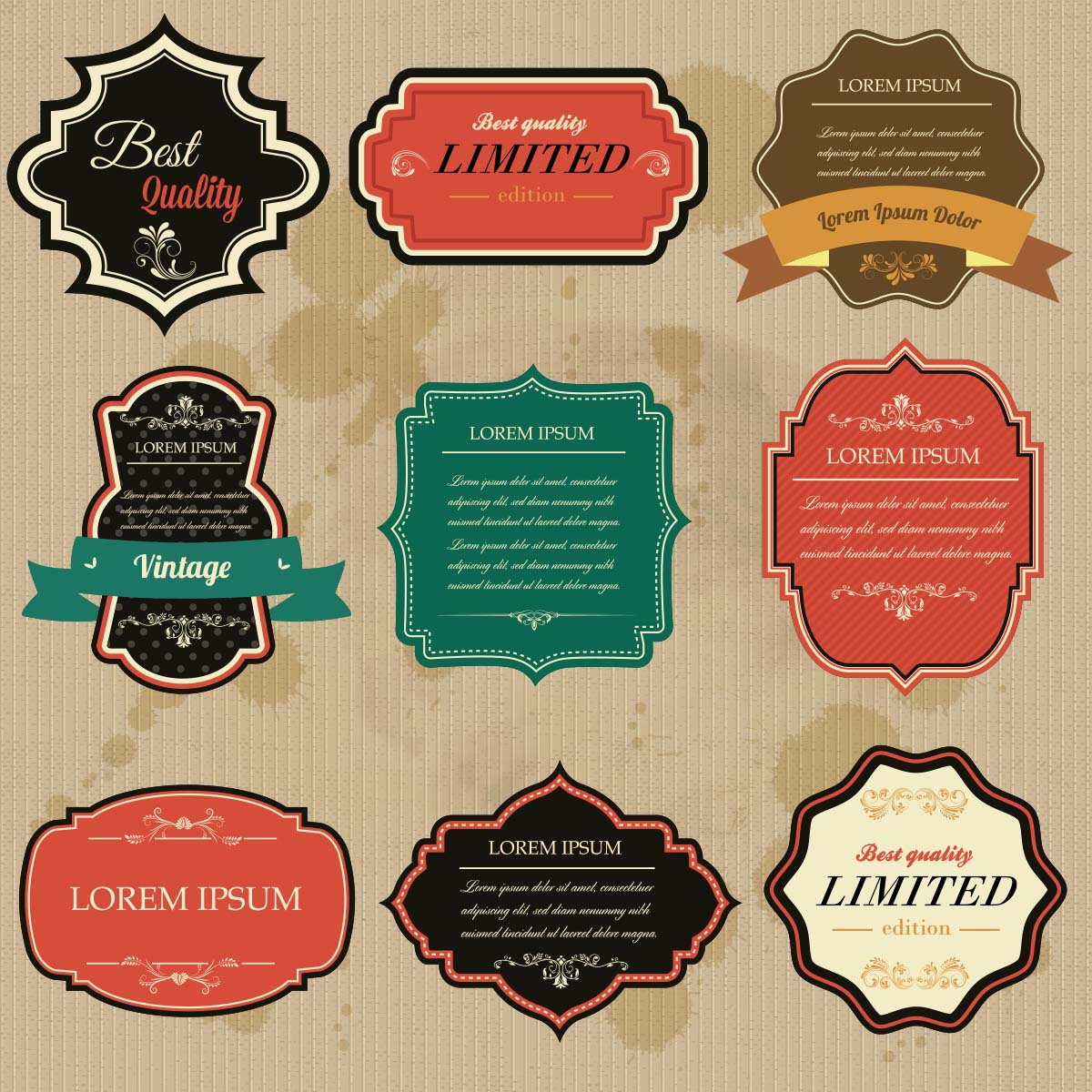 1200x1200 Retro Badges Amp Labels Vector Set Free Download