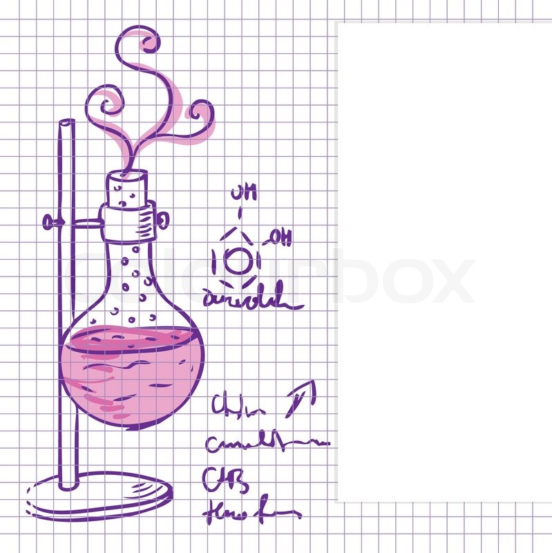 799x800 Science Chemistry Laboratory Vector Background Sketchy Style