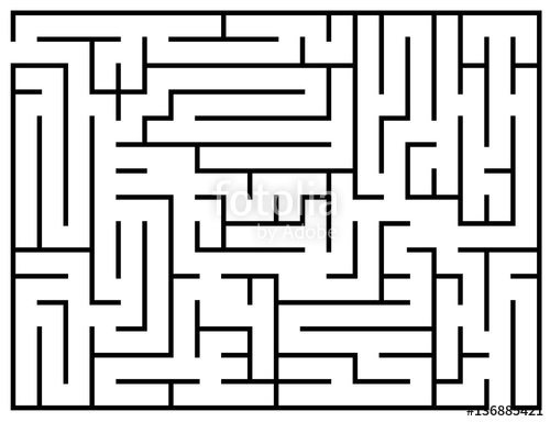 500x384 Kids Riddle, Maze Puzzle, Labyrinth Vector Illustration Stock