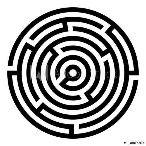 500x500 Labyrinth. Vector Illustration Of Round Maze