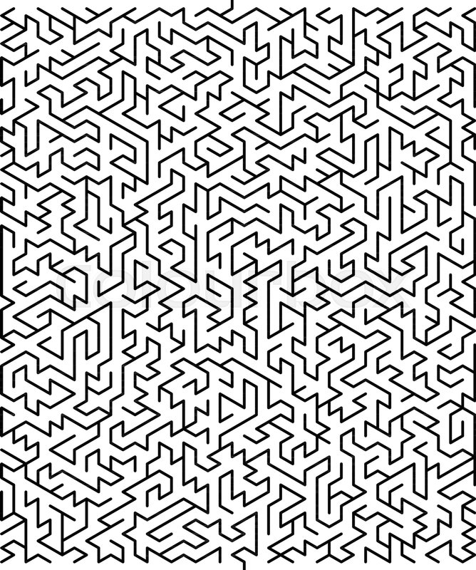 668x800 Maze Vector Illustration Isolated Over White Background